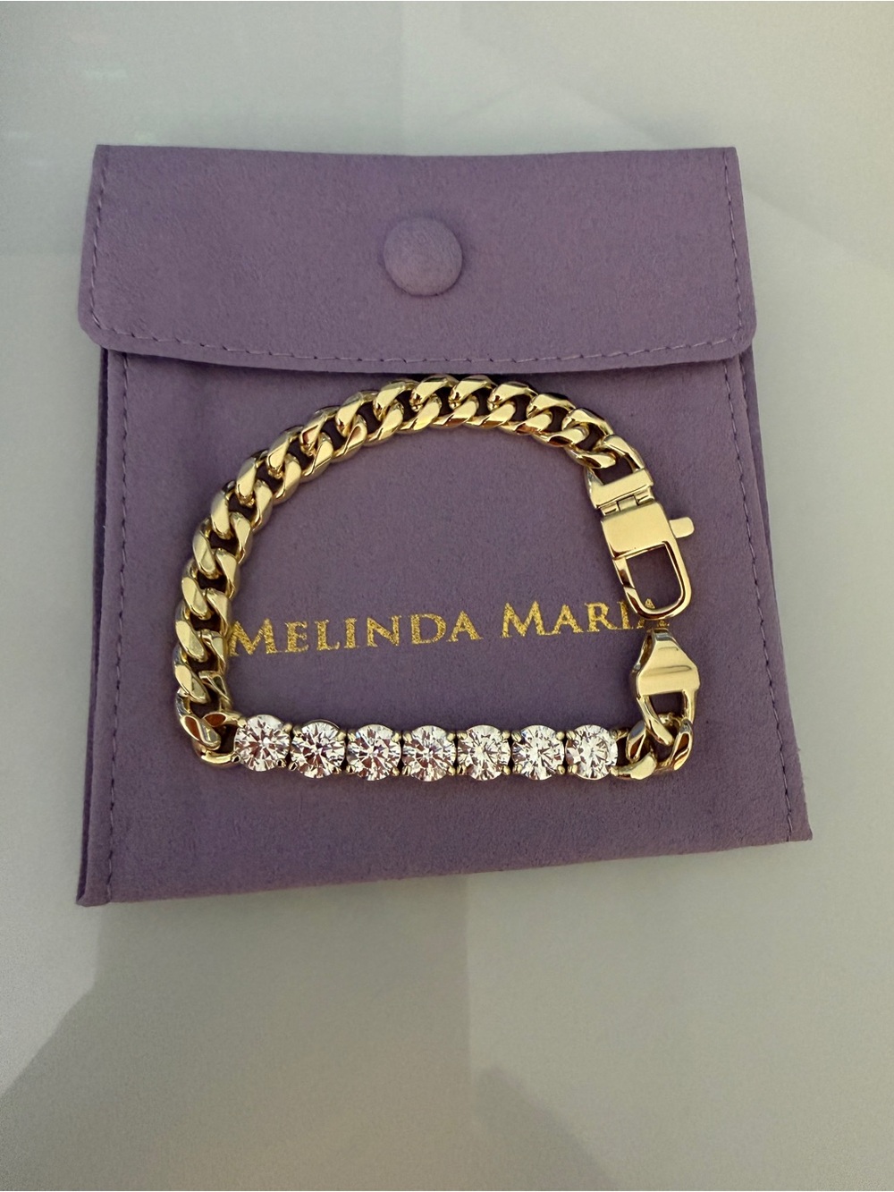 Melinda Maria Gold Bracelet with Sparkling Clear Stones